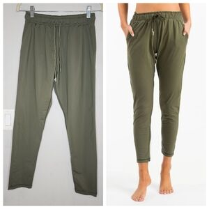 Zyia Olive Everywhere Pants Pull On Drawstong Waist Size Small